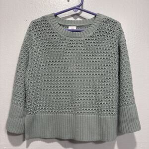 Baby Gap Toddler Girls Sage Open Knit Pullover Sweater Size 2T Long Sleeve